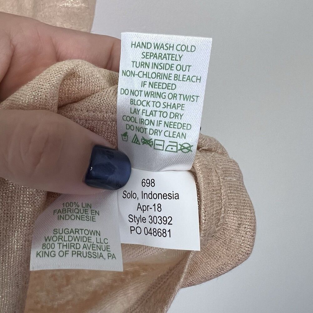 Lilly Pulitzer Alessa Gold Shimmer Linen Ruffle Top XL NWOT Preppy Vacation - Picture 8 of 9